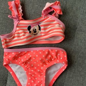Infant girl Minnie Mouse two piece bathing suit